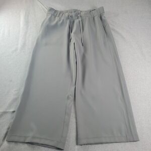 Lululemon On The Fly Wide Leg 7/8 Pant 10 Grey Sage  Woven Stretch Casual Comfy